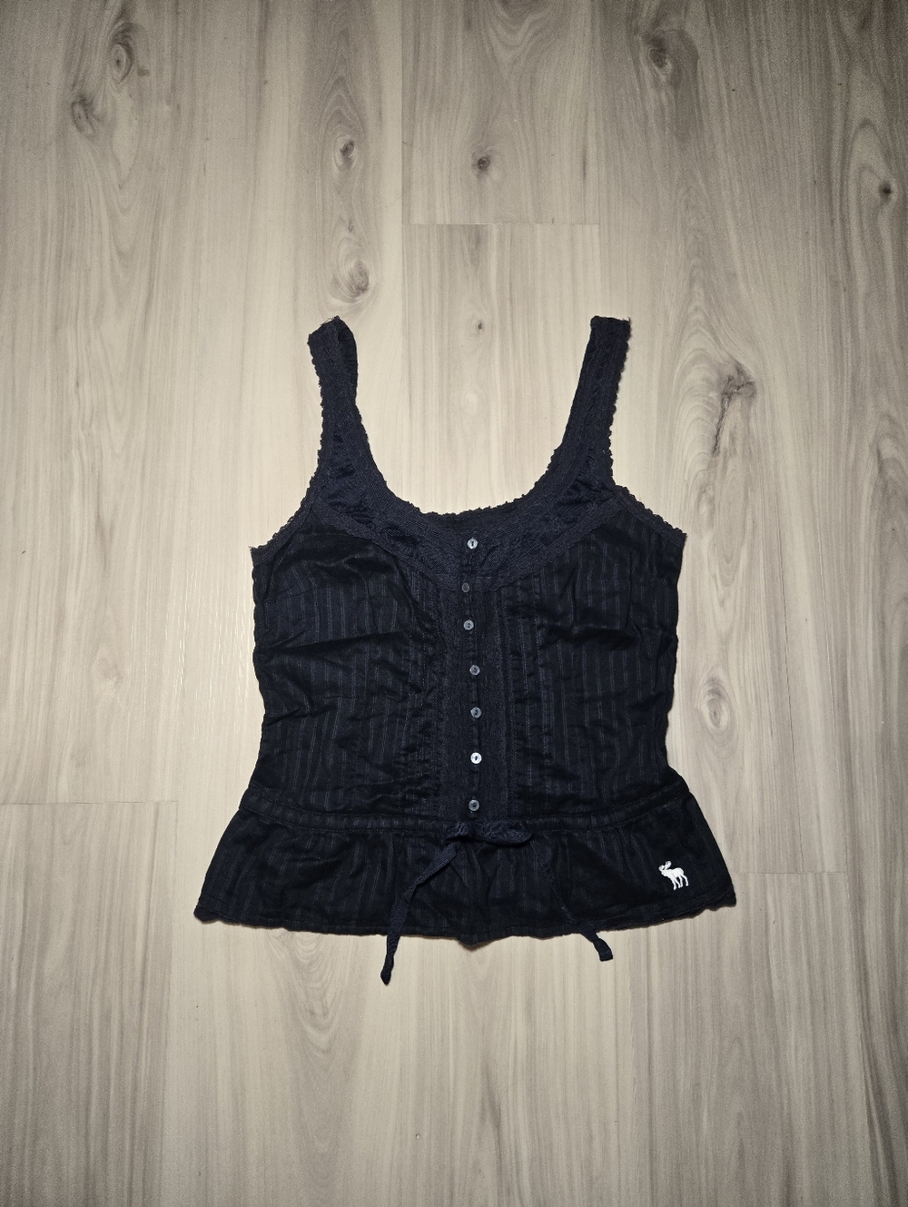 ​Vintage Abercrombie & Fitch Y2K Babydoll Cami, Lace Trim - XS